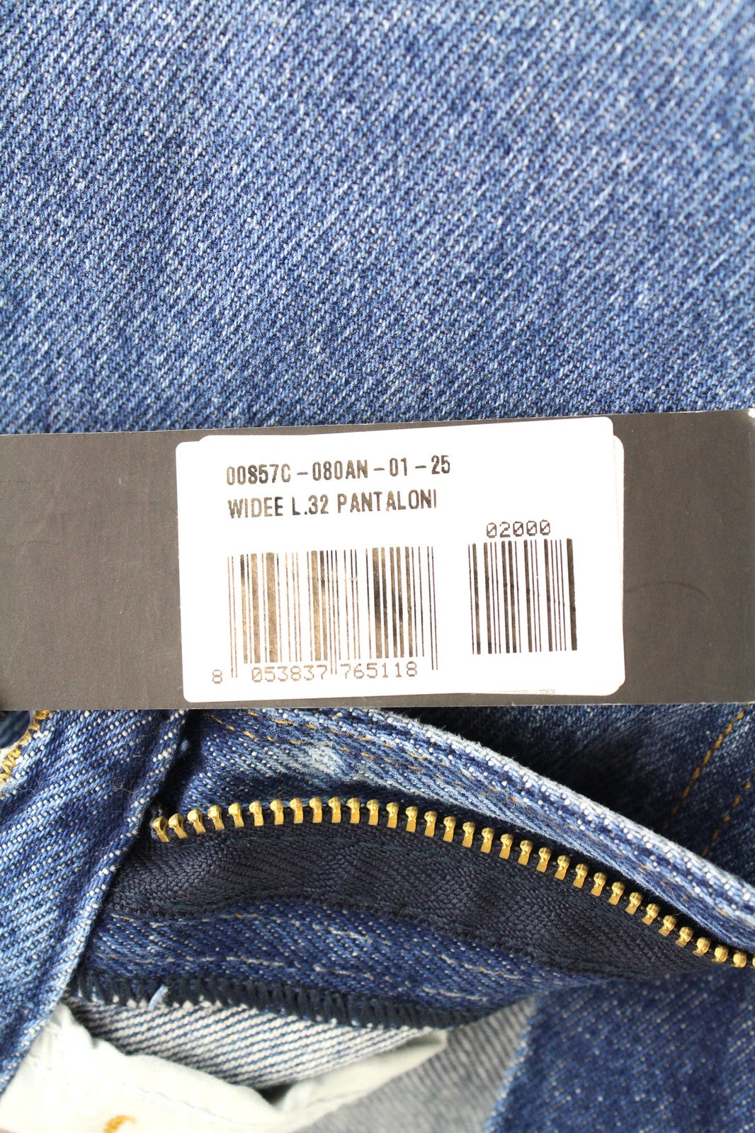 DIESEL Widee 080AN Women Jeans W25/L32 Straight Blue Pure Cotton High Waisted