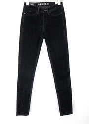 DENHAM Spray Women Trousers W25/L30 Black Cotton Stretch Super Tight Fit