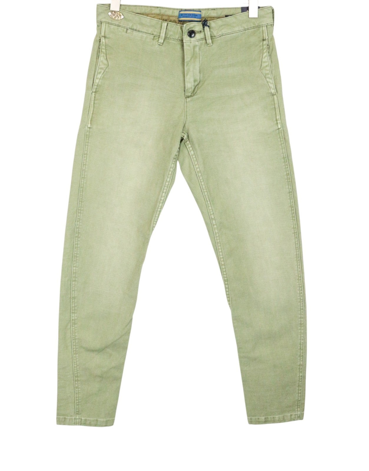 SCOTCH & SODA Goleby Men Trousers W28/L32 Green Cotton Stretch Relaxed Slim
