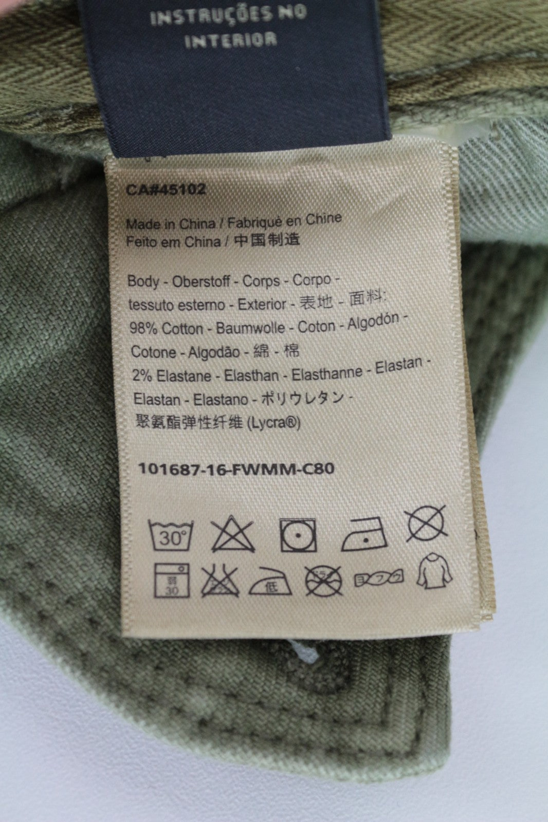 SCOTCH & SODA Goleby Men Trousers W28/L32 Green Cotton Stretch Relaxed Slim