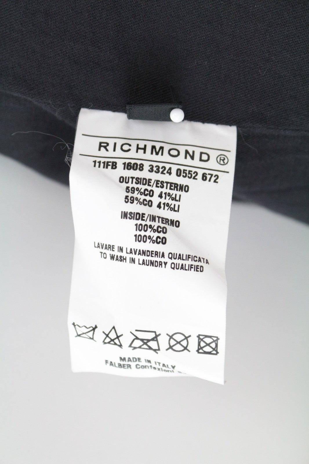 RICHMOND Men Jacket 48 M Blue Cotton Linen Denim Look Bomber Long Sleeved