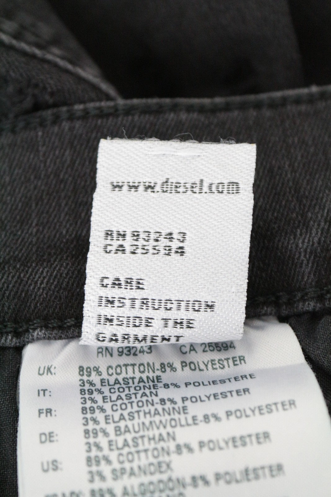 DIESEL D-Istort 085AW Men Jeans W32/L32 Super-Skinny Ripped Grey Cotton Stretch