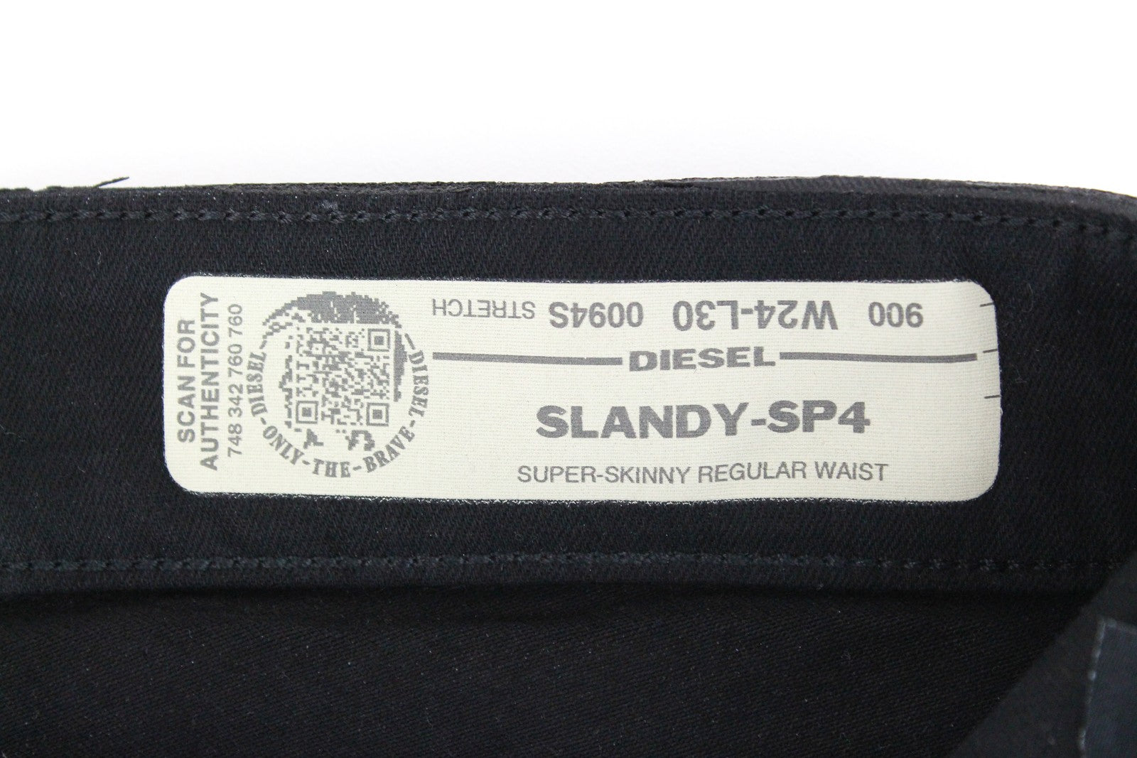 DIESEL Slandy-SP4 0094S Women Jeans W24/L30 Super Skinny Black Coated Girls