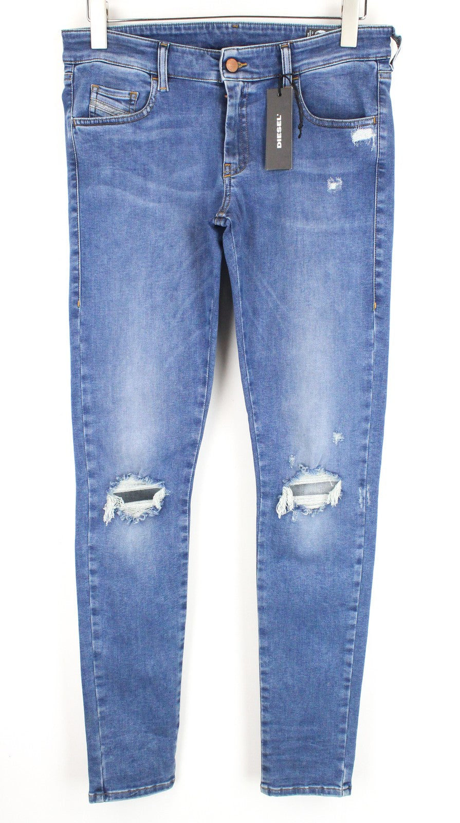 DIESEL Slandy-Low 084UF D.N.A. Women Jeans W31/L34 Aged Look Super Skinny Blue