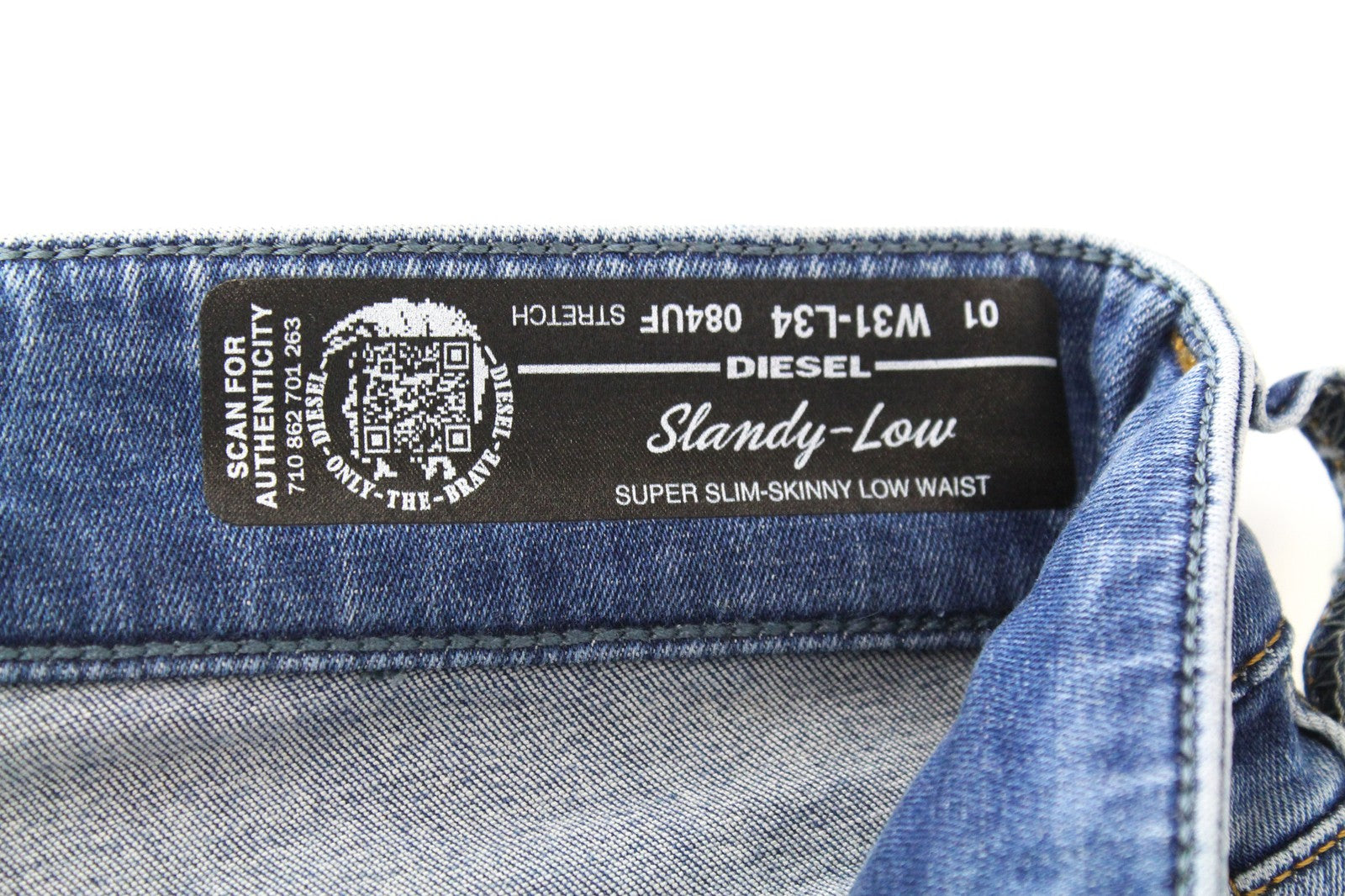 DIESEL Slandy-Low 084UF D.N.A. Women Jeans W31/L34 Aged Look Super Skinny Blue