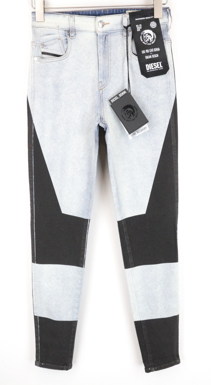DIESEL Slandy-High-SP 0890M Women Jeans W27/L32 Super Skinny Faded Blue Stretch