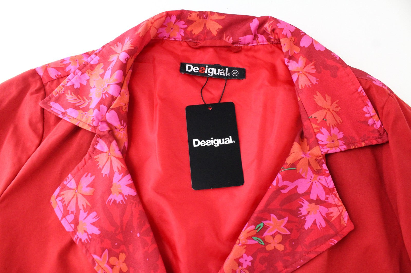 DESIGUAL Chaq Delphine Women Jacket 42 Mid-Length Lined Floral Patterned