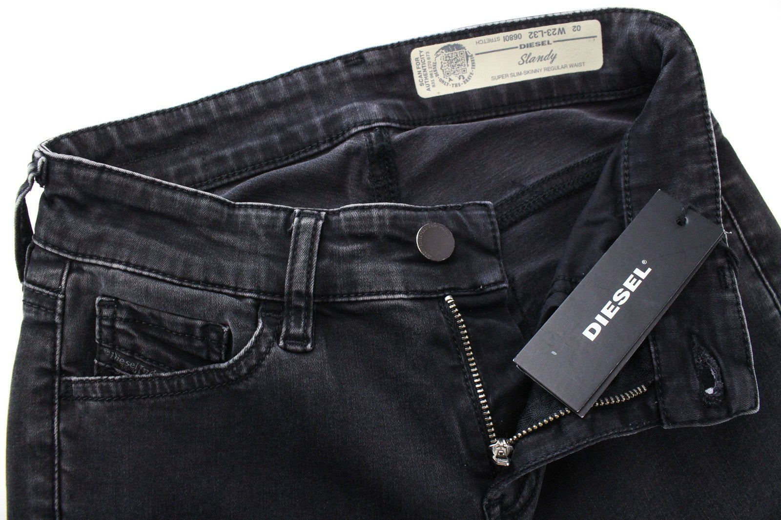 DIESEL Slandy 0680I Women Jeans W23/L32 Girls Regular Waist Super Slim-Skinny