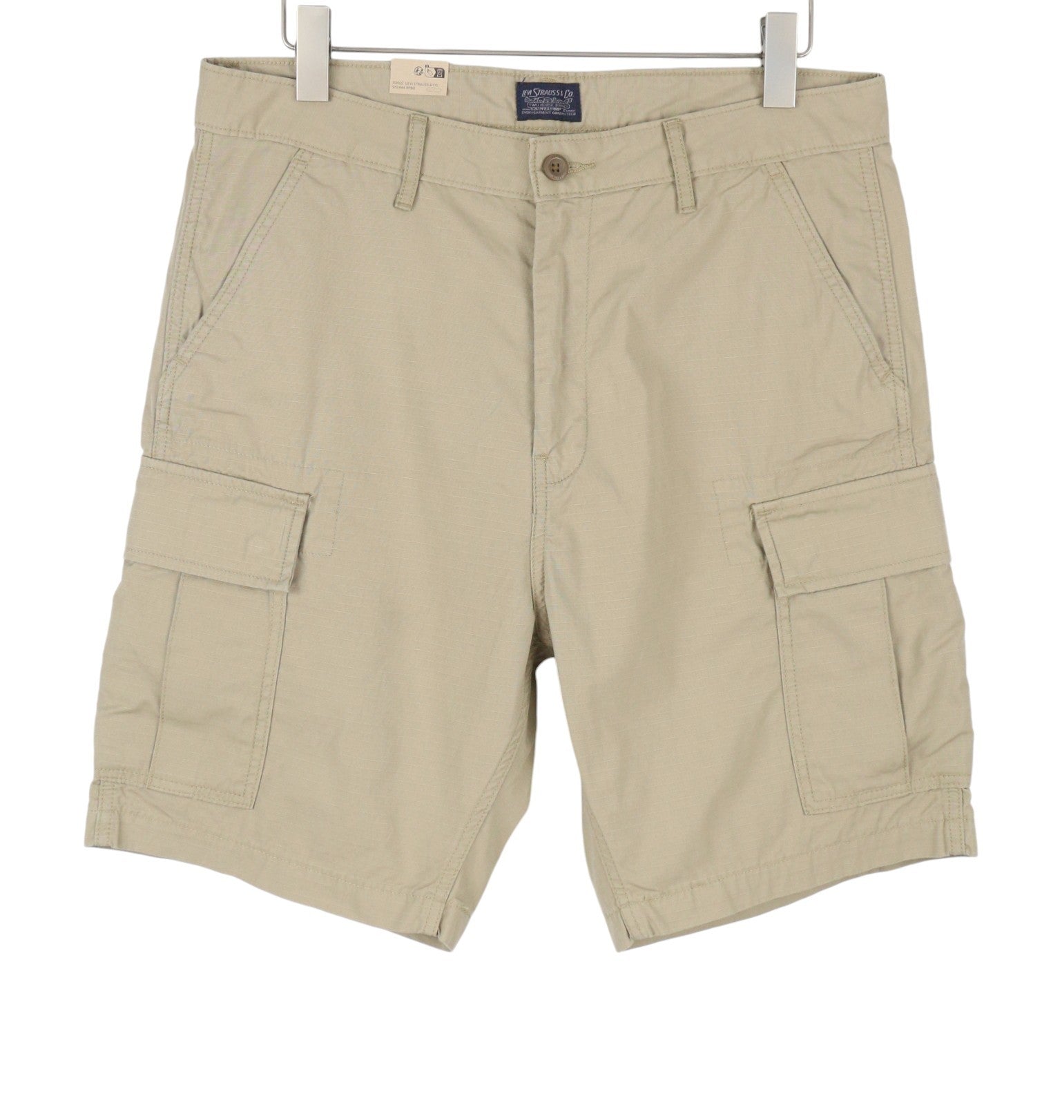 LEVI'S Carrier Cargo 9.5 Men Shorts W34 Beige Patch Pockets Zip Fly