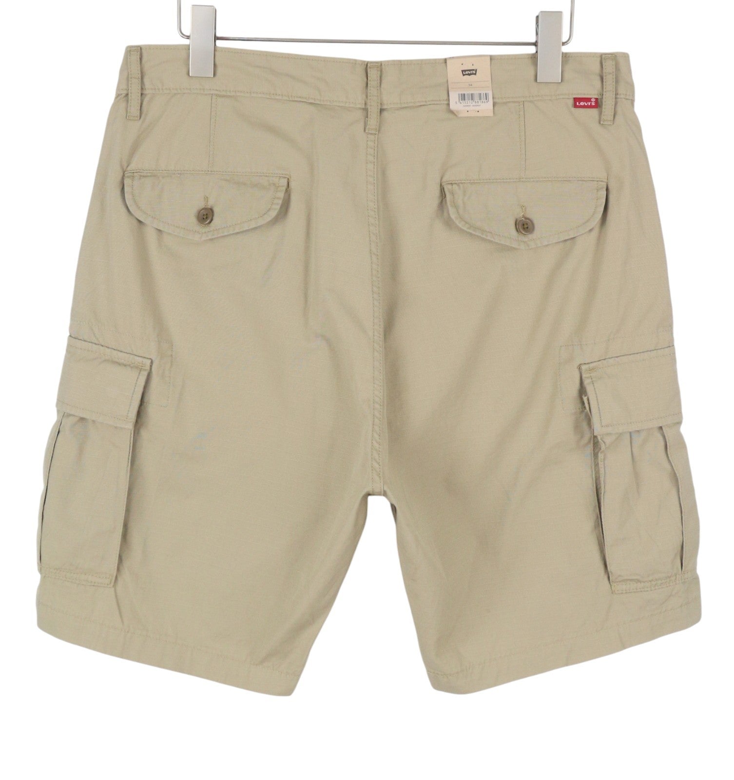 LEVI'S Carrier Cargo 9.5 Men Shorts W34 Beige Patch Pockets Zip Fly