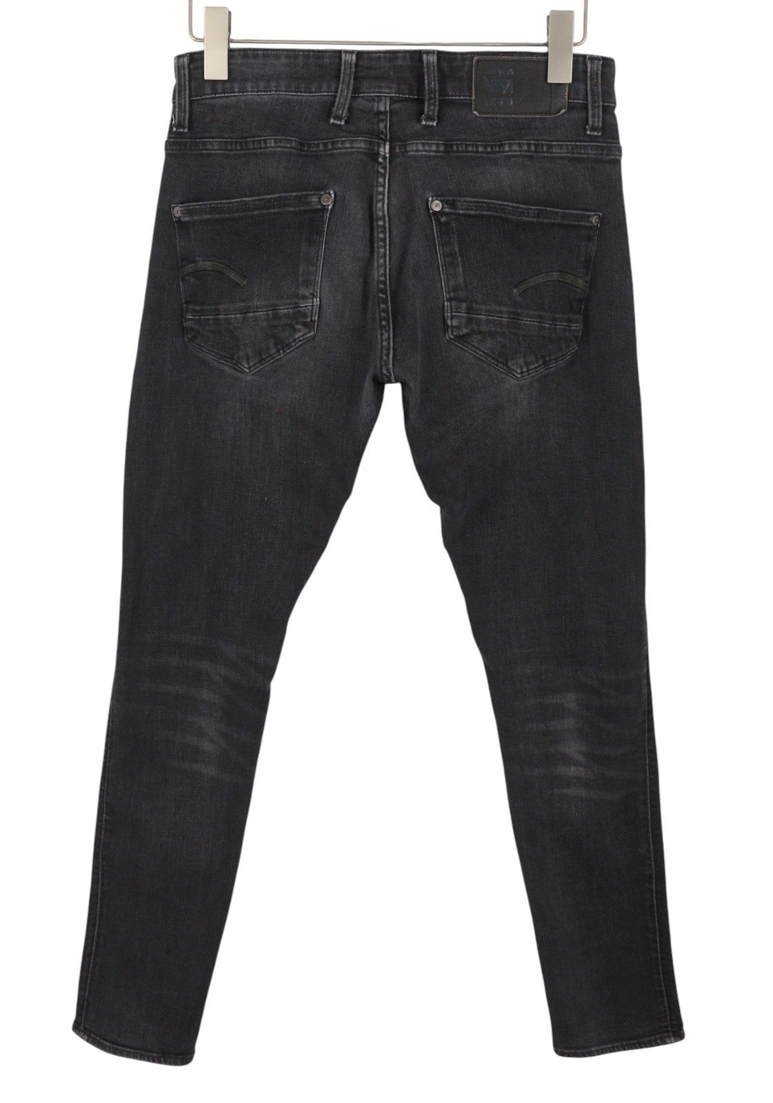 G-STAR Revend Skinny Men Jeans W30/L32 Black Whiskers Faded Zip Fly Denim