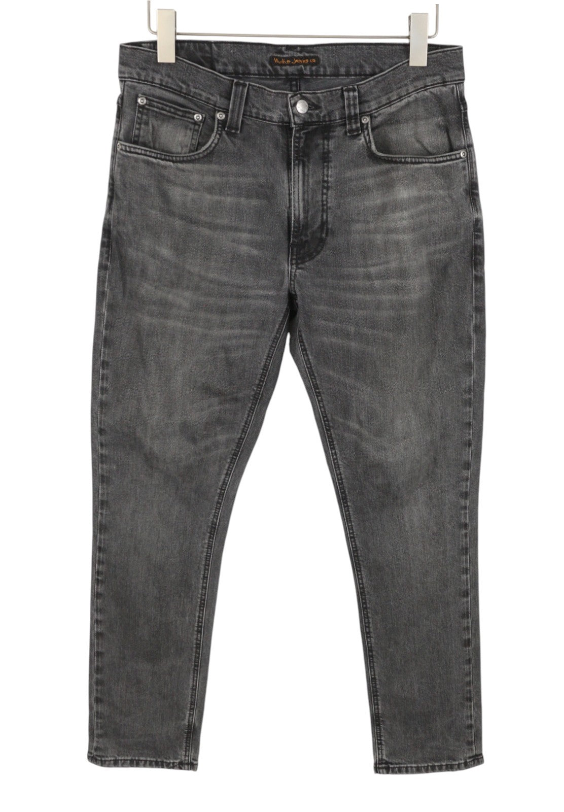 NUDIE JEANS Lean Dean Mono Grey Men Jeans W30/L28 Grey Faded Slim Tapered