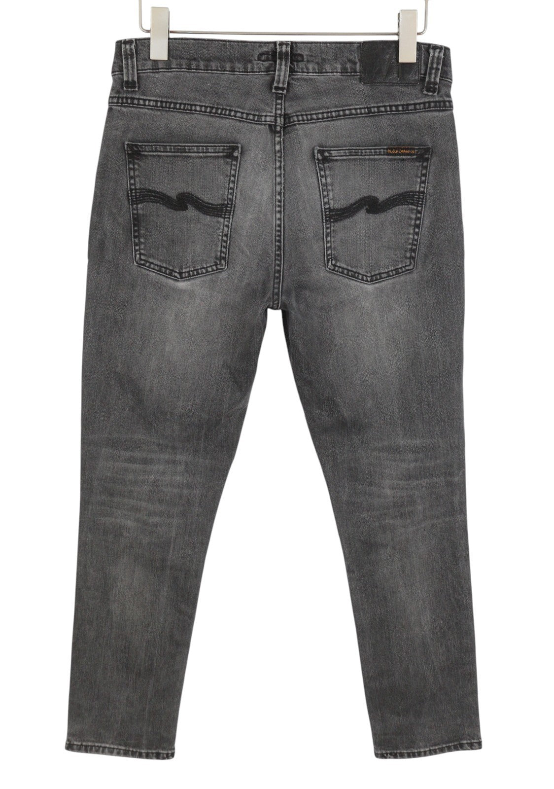 NUDIE JEANS Lean Dean Mono Grey Men Jeans W30/L28 Grey Faded Slim Tapered