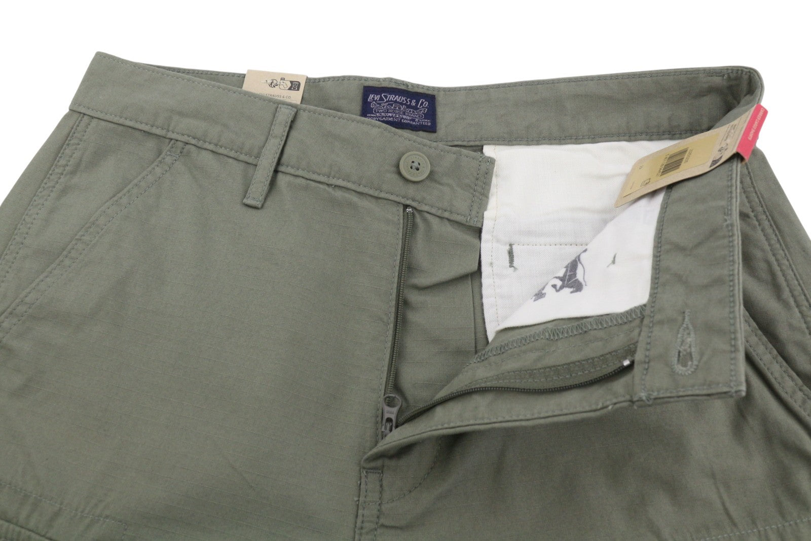LEVI'S Carrier Cargo 9.5 Men Shorts W29 Grey Patch Pockets Zip Fly