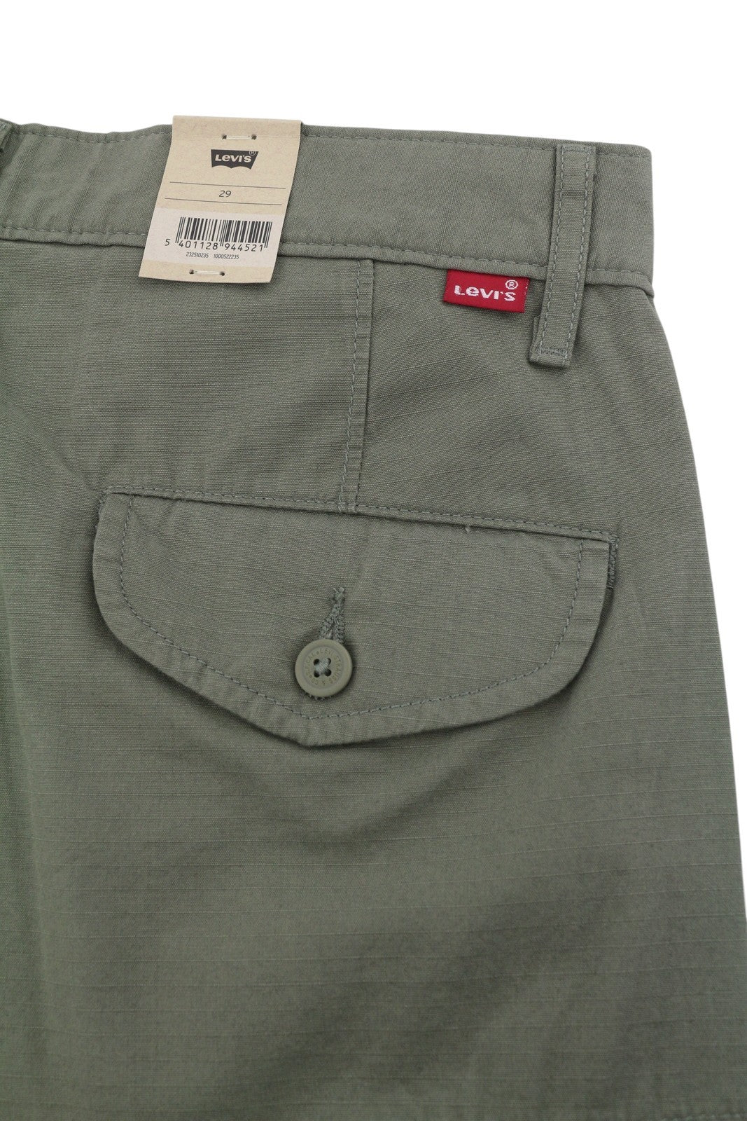 LEVI'S Carrier Cargo 9.5 Men Shorts W29 Grey Patch Pockets Zip Fly
