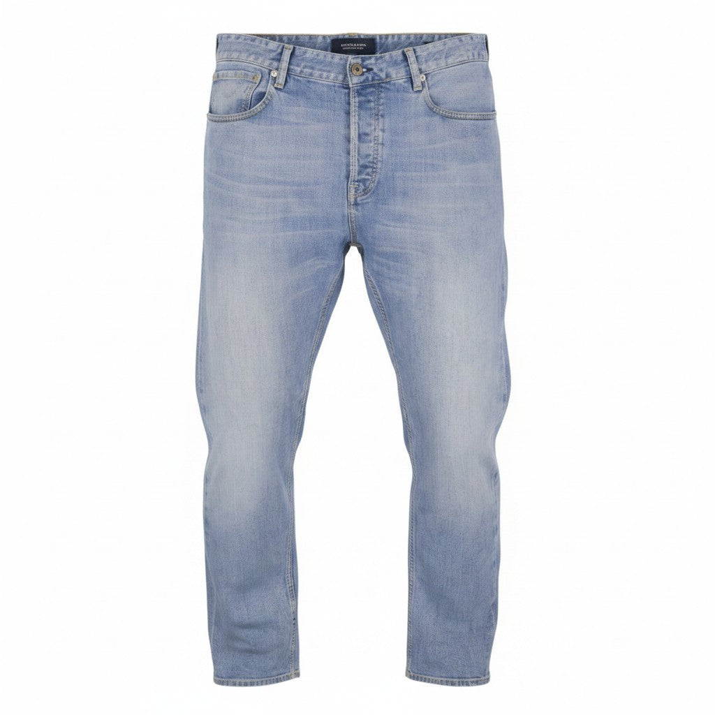 SCOTCH & SODA Dean Men Jeans W34/L30 Blue Whiskers Faded Loose Tapered Fit