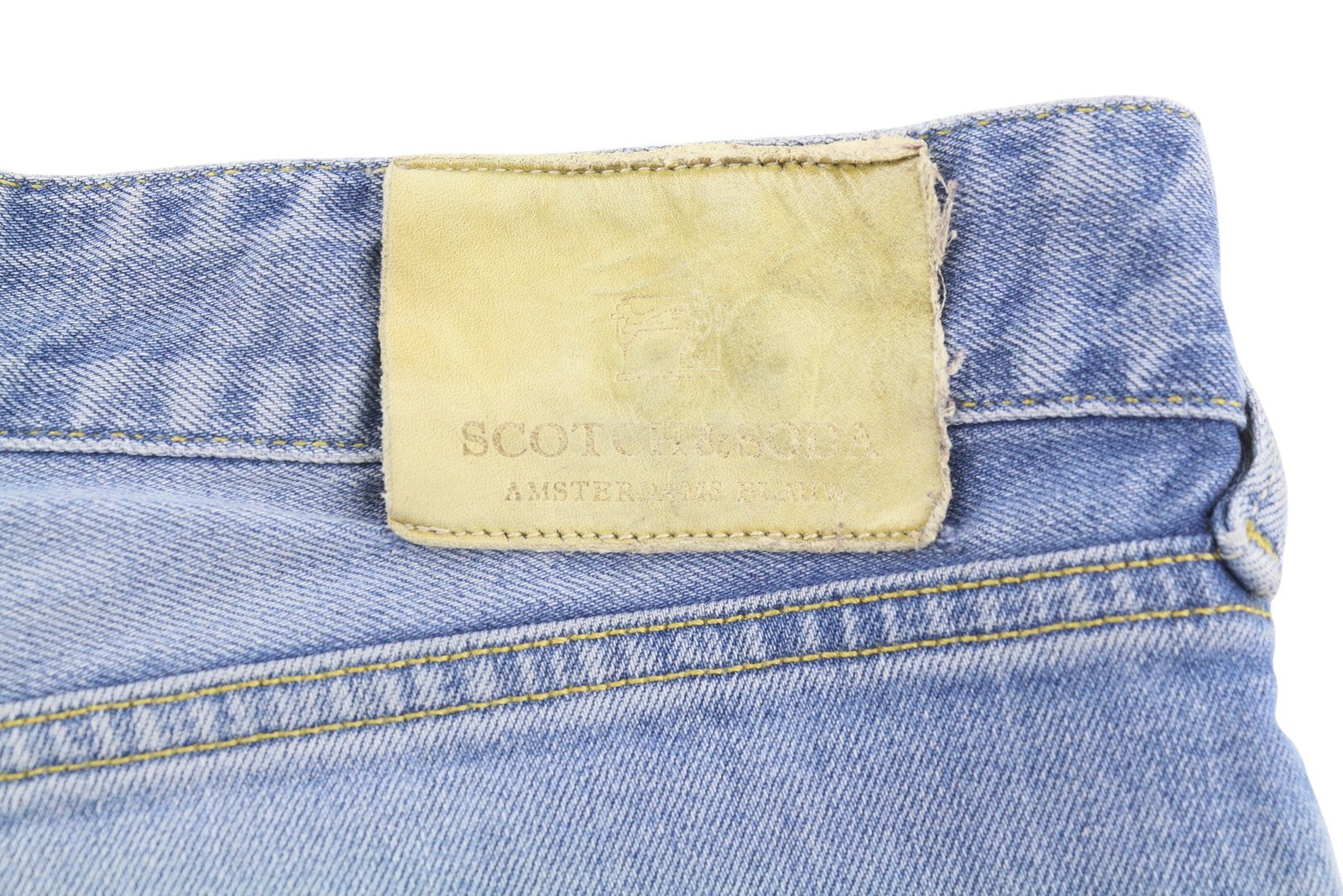 SCOTCH & SODA Dean Men Jeans W34/L30 Blue Whiskers Faded Loose Tapered Fit