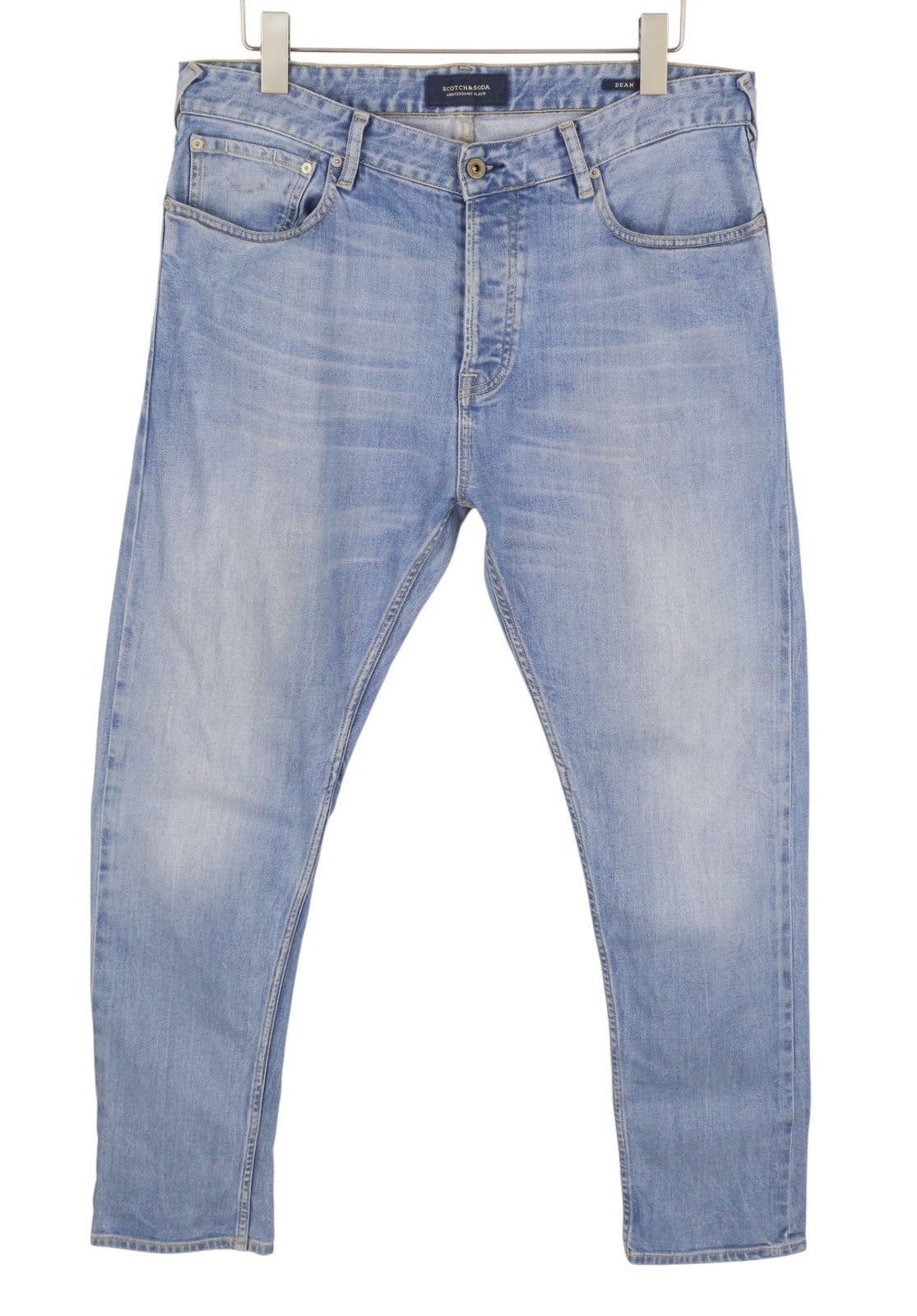 SCOTCH & SODA Dean Men Jeans W34/L30 Blue Whiskers Faded Loose Tapered Fit