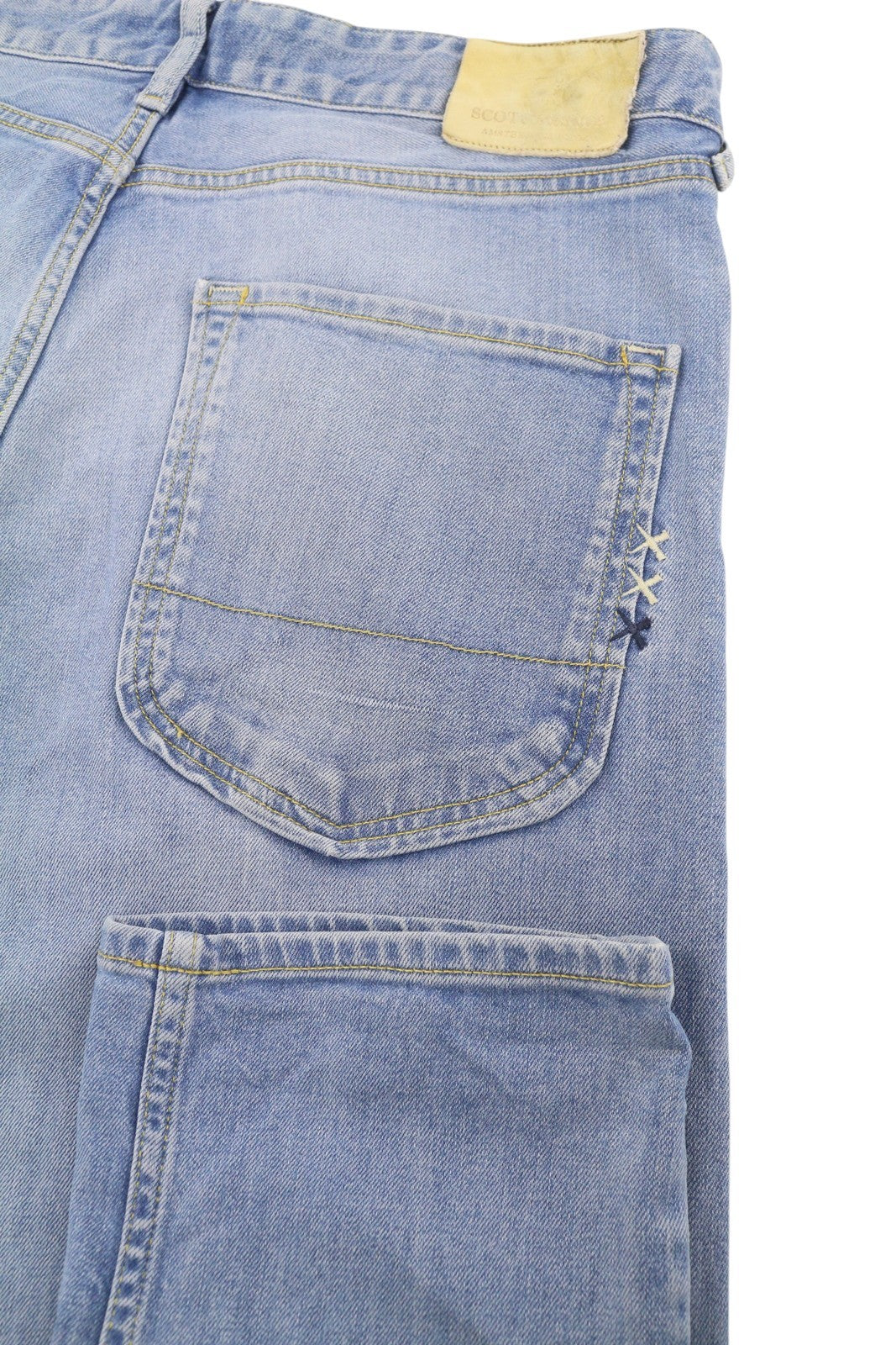 SCOTCH & SODA Dean Men Jeans W34/L30 Blue Whiskers Faded Loose Tapered Fit