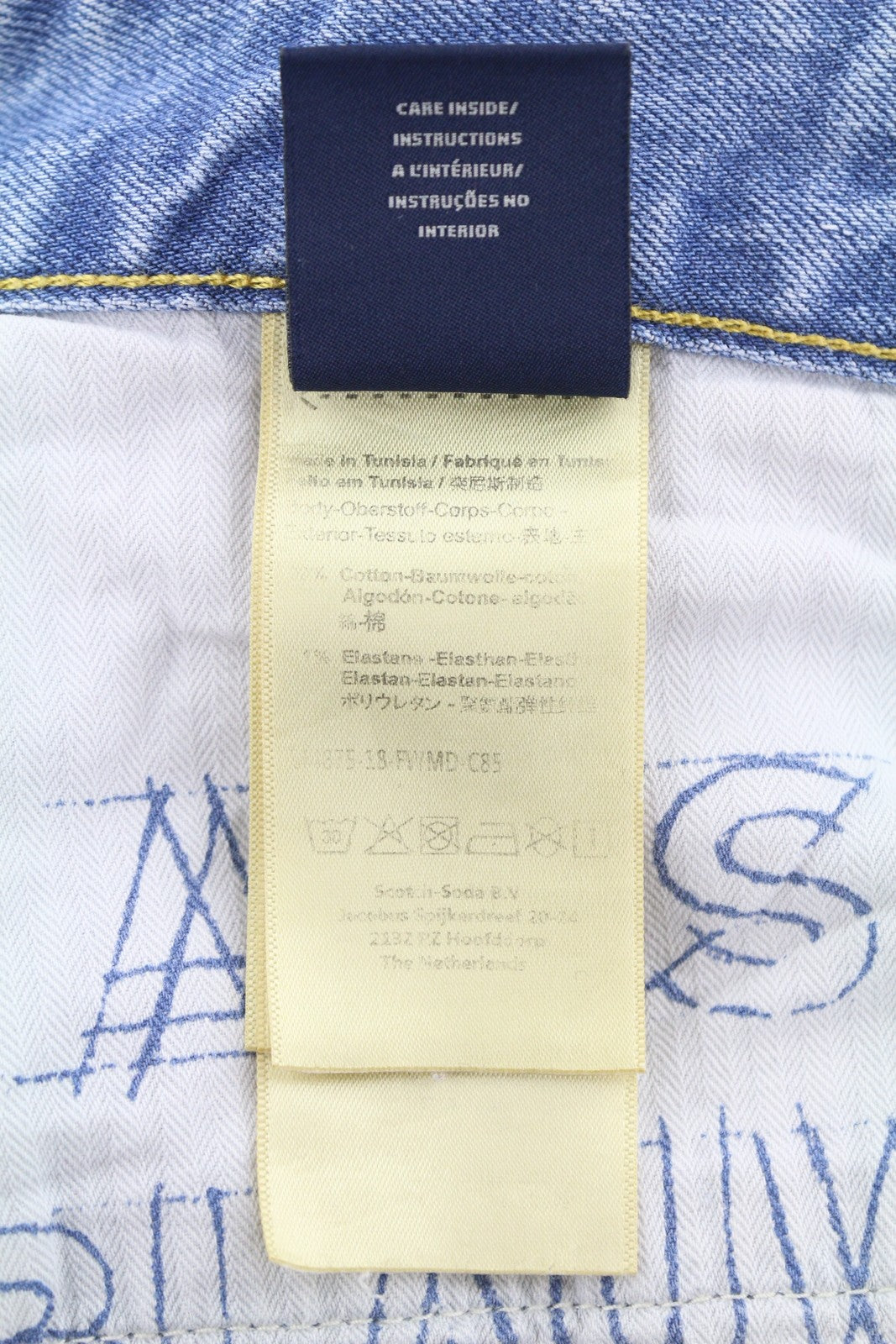 SCOTCH & SODA Dean Men Jeans W34/L30 Blue Whiskers Faded Loose Tapered Fit
