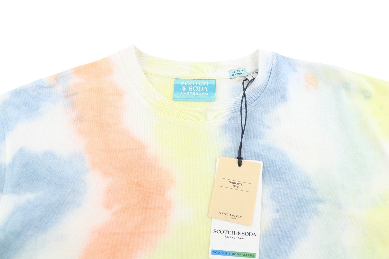 SCOTCH & SODA Men T-Shirt M Multicolour Spiral Dye Cotton Tricot Short Sleeve