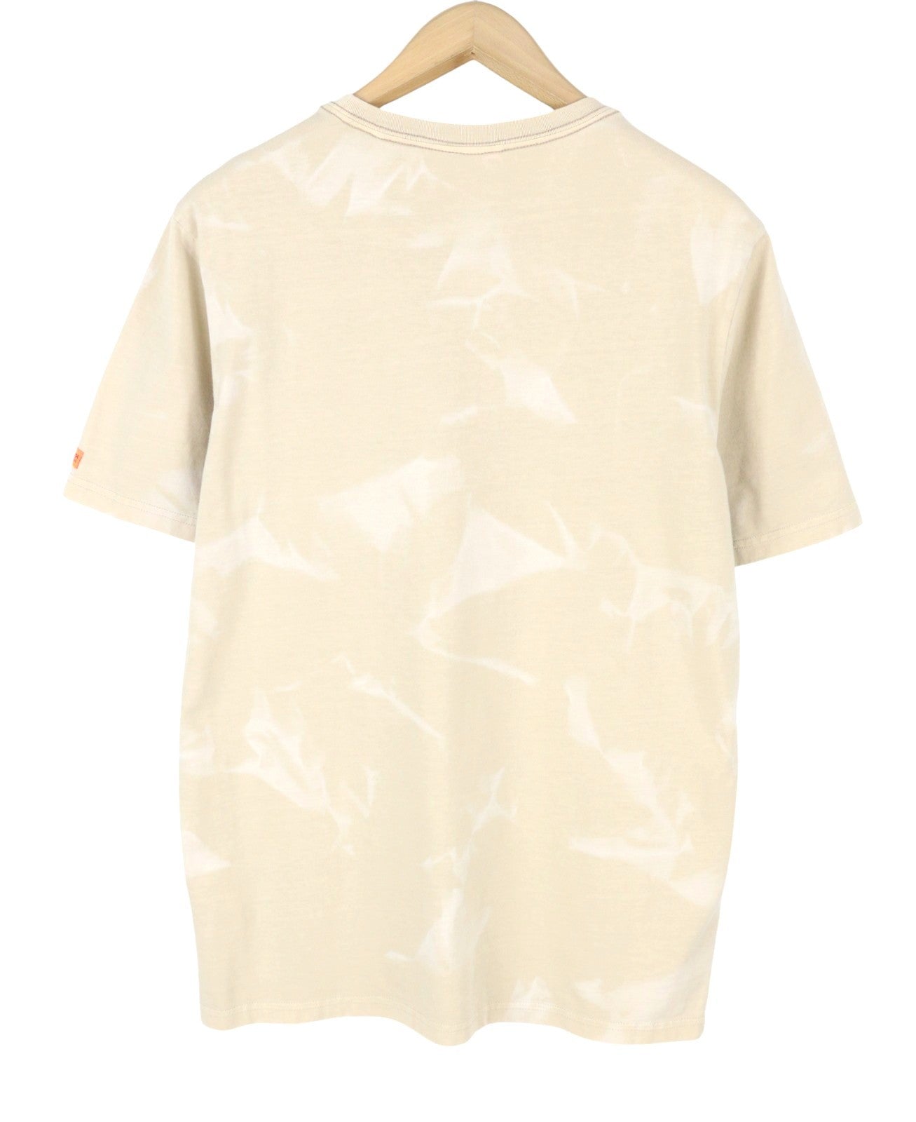 SCOTCH & SODA Men T-Shirt M Beige Patterned Crew Neck Tricot Short Sleeve