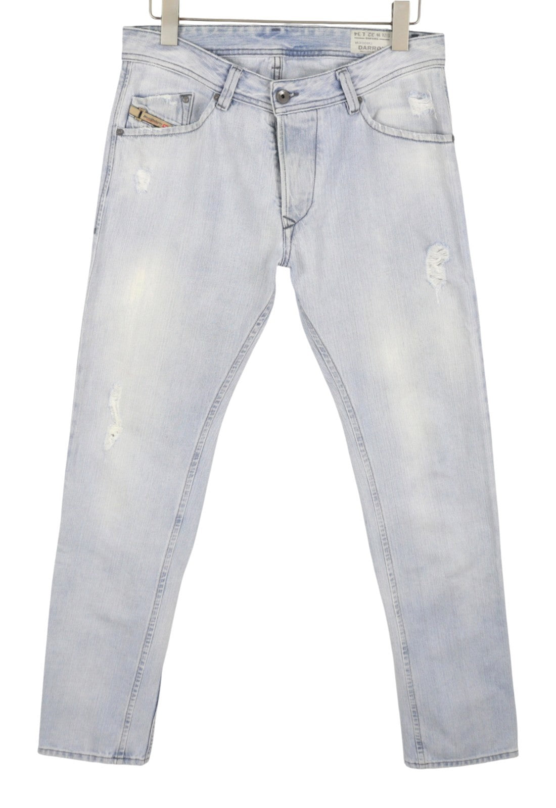 DIESEL Darron 008KJ Men Jeans W32/L34 Blue Faded Distress Regular Slim Tapered