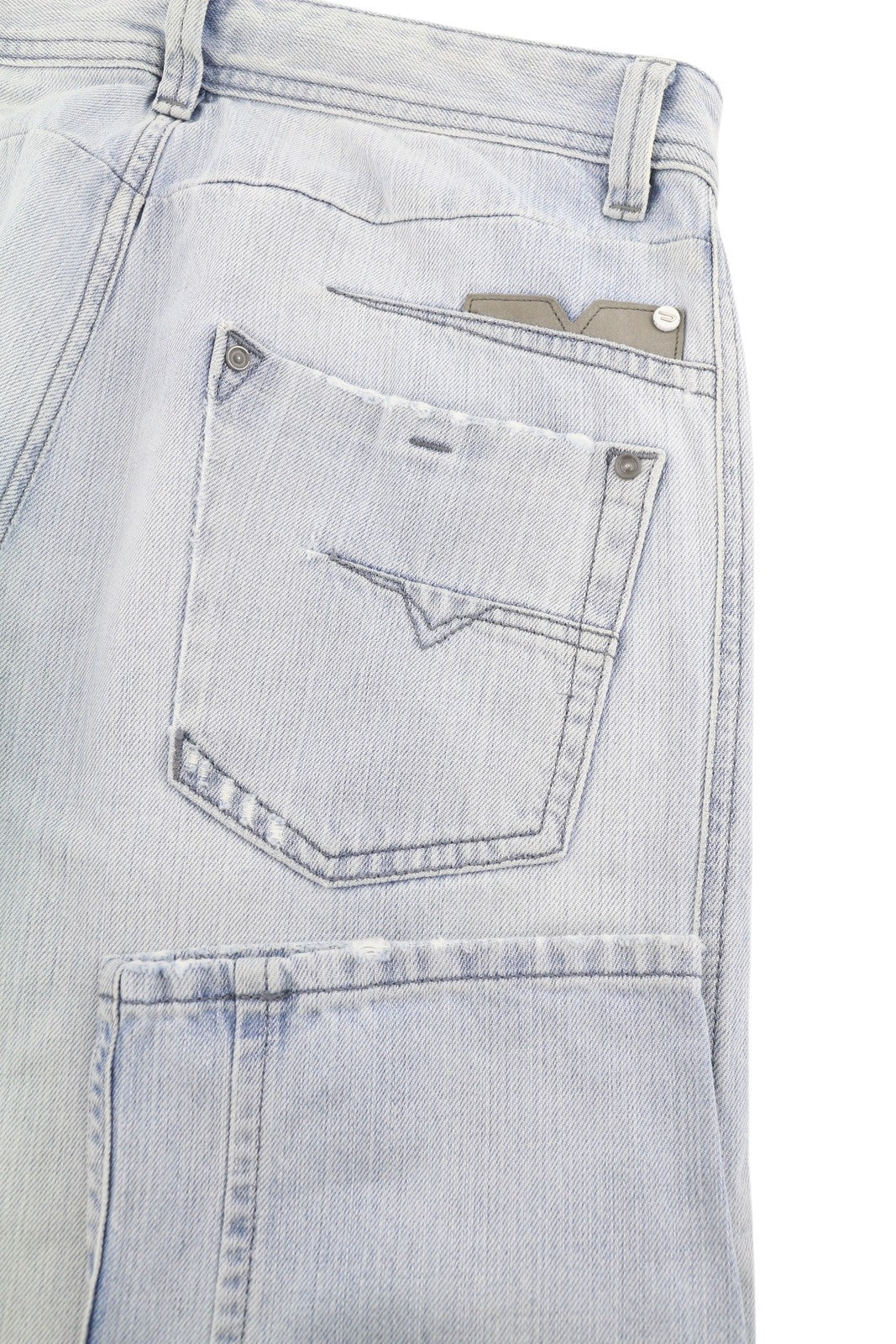 DIESEL Darron 008KJ Men Jeans W32/L34 Blue Faded Distress Regular Slim Tapered