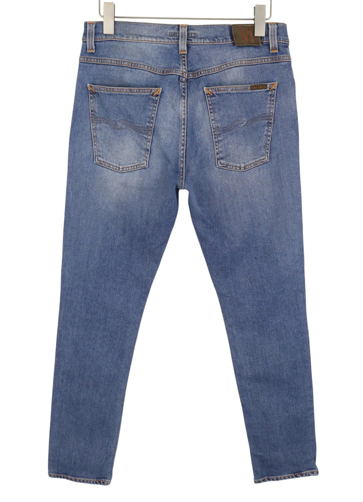 NUDIE JEANS Lean Dean Indigo Spirit Men Jeans W34/L34 Blue Whiskers Faded Slim
