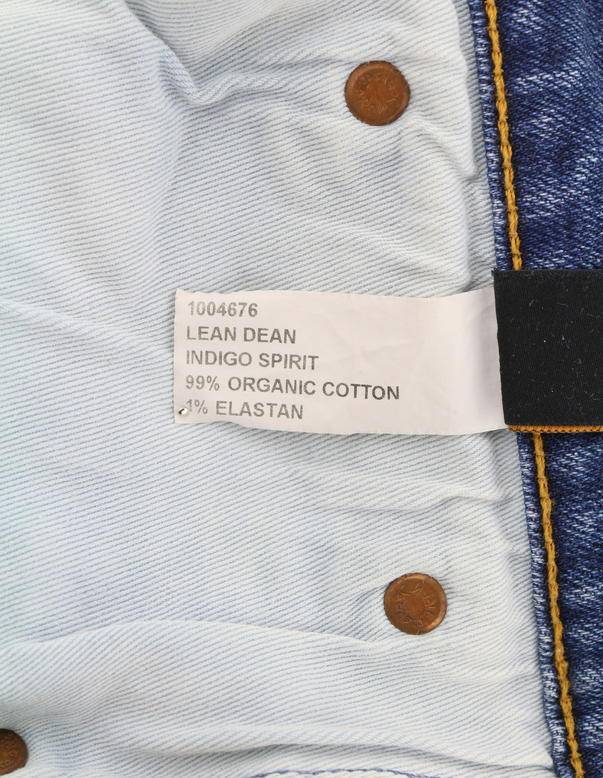 NUDIE JEANS Lean Dean Indigo Spirit Men Jeans W34/L34 Blue Whiskers Faded Slim