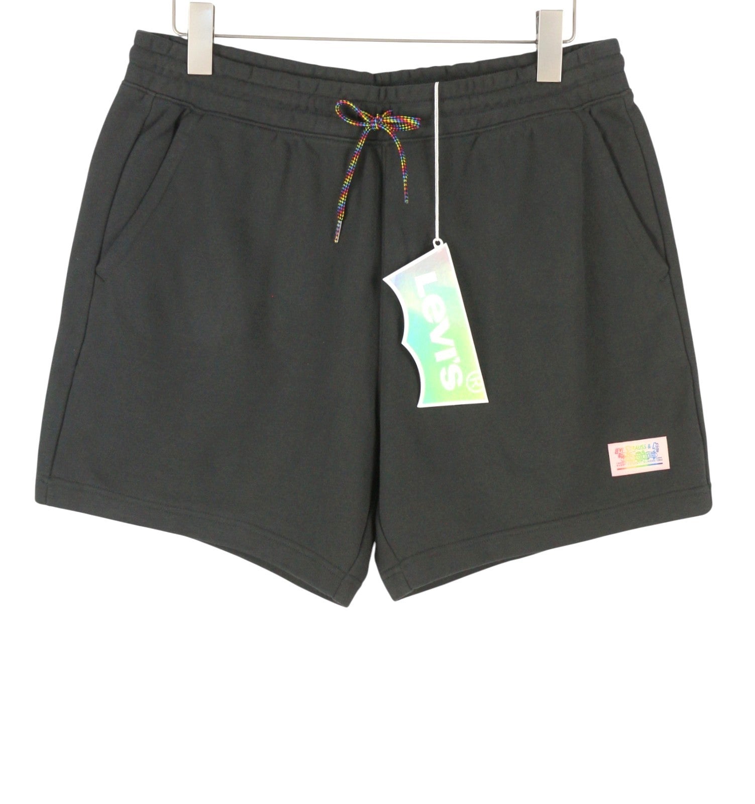 LEVI'S Pride Graphic Men Shorts L Dark Grey Drawstring Waist Tricot Unisex
