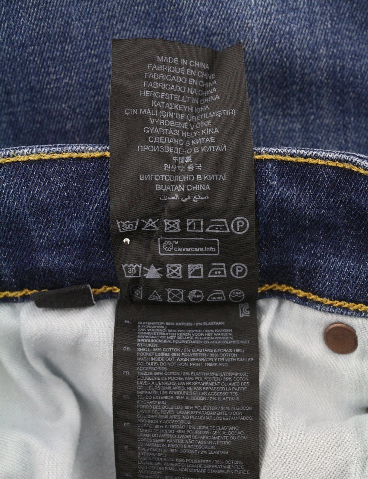 G-STAR 3301 Slim Men Jeans W28/L32 Blue Whiskers Faded Button Fly