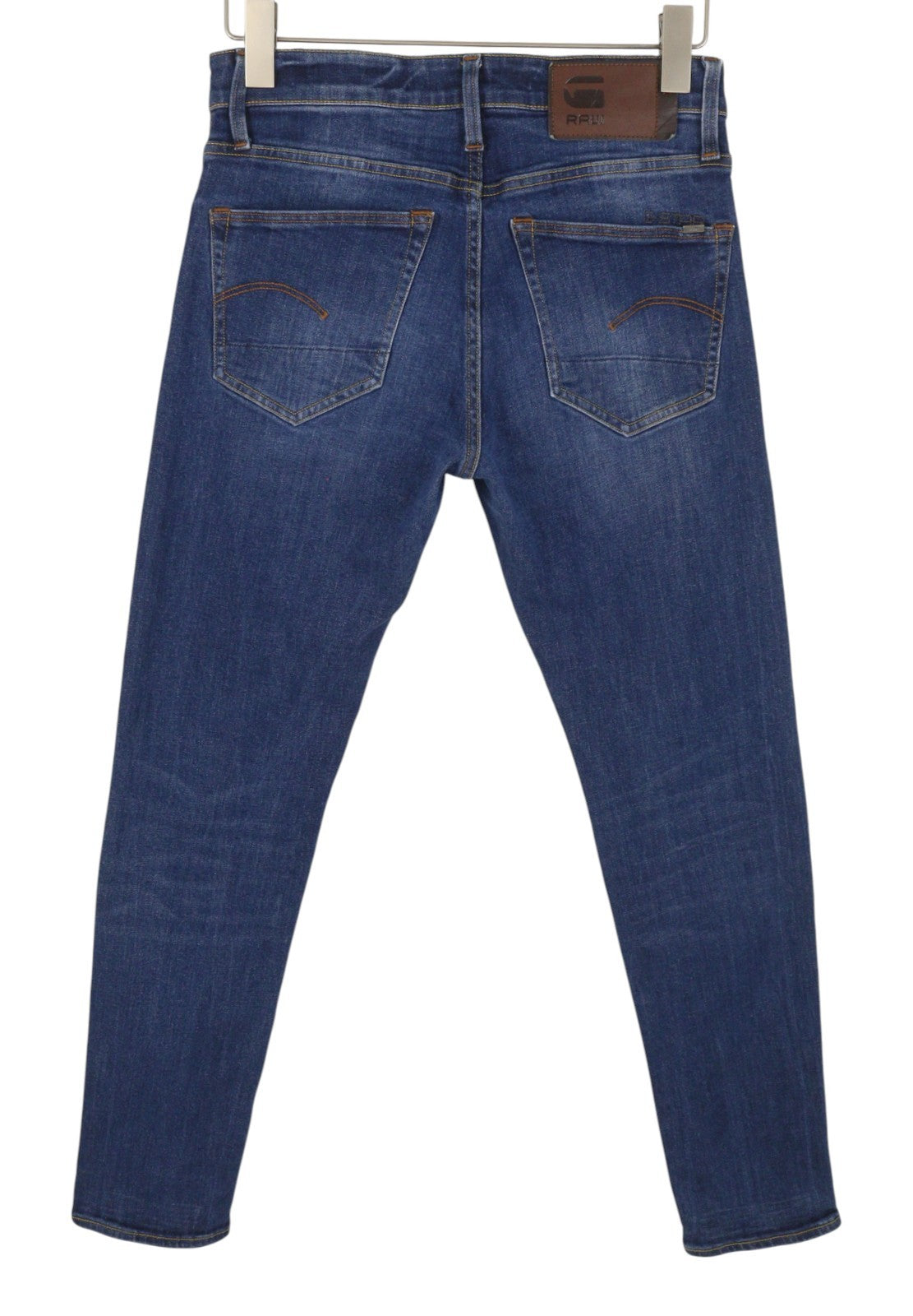 G-STAR 3301 Slim Men Jeans W28/L32 Blue Whiskers Faded Button Fly