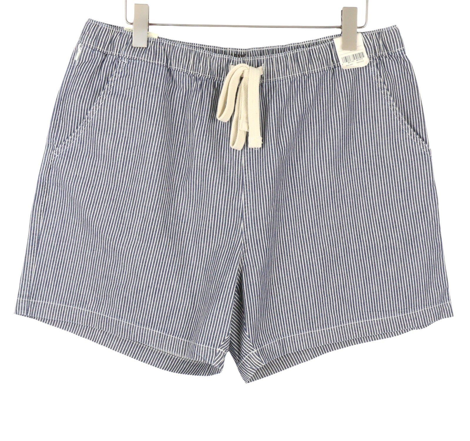 LEVI'S XX Chino Bay Men Shorts XL Blue Pinstriped Drawstring Waist Big E