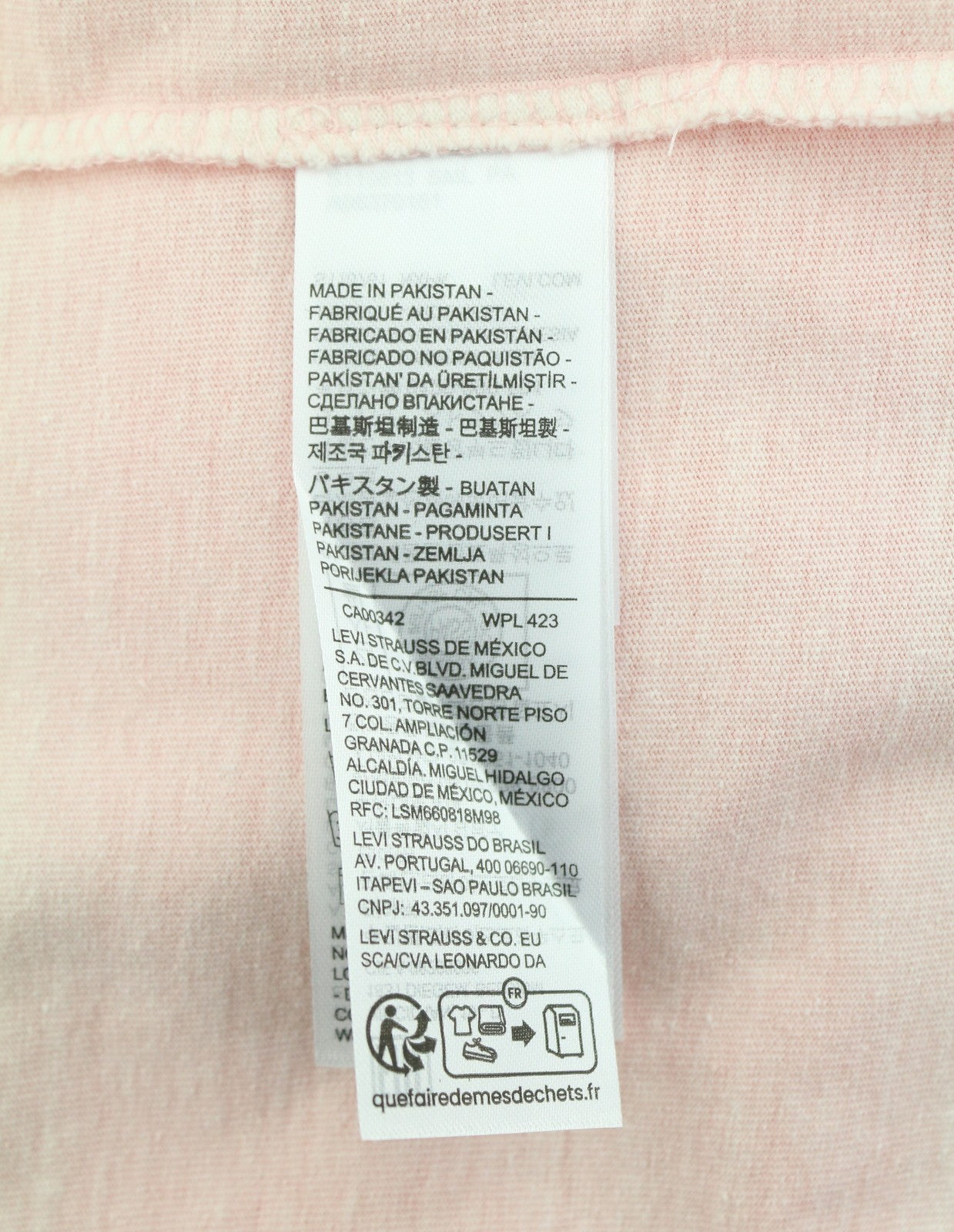 LEVI'S Vintage Fit Men T-Shirt L Pink Melange Tricot Crew Short Sleeve