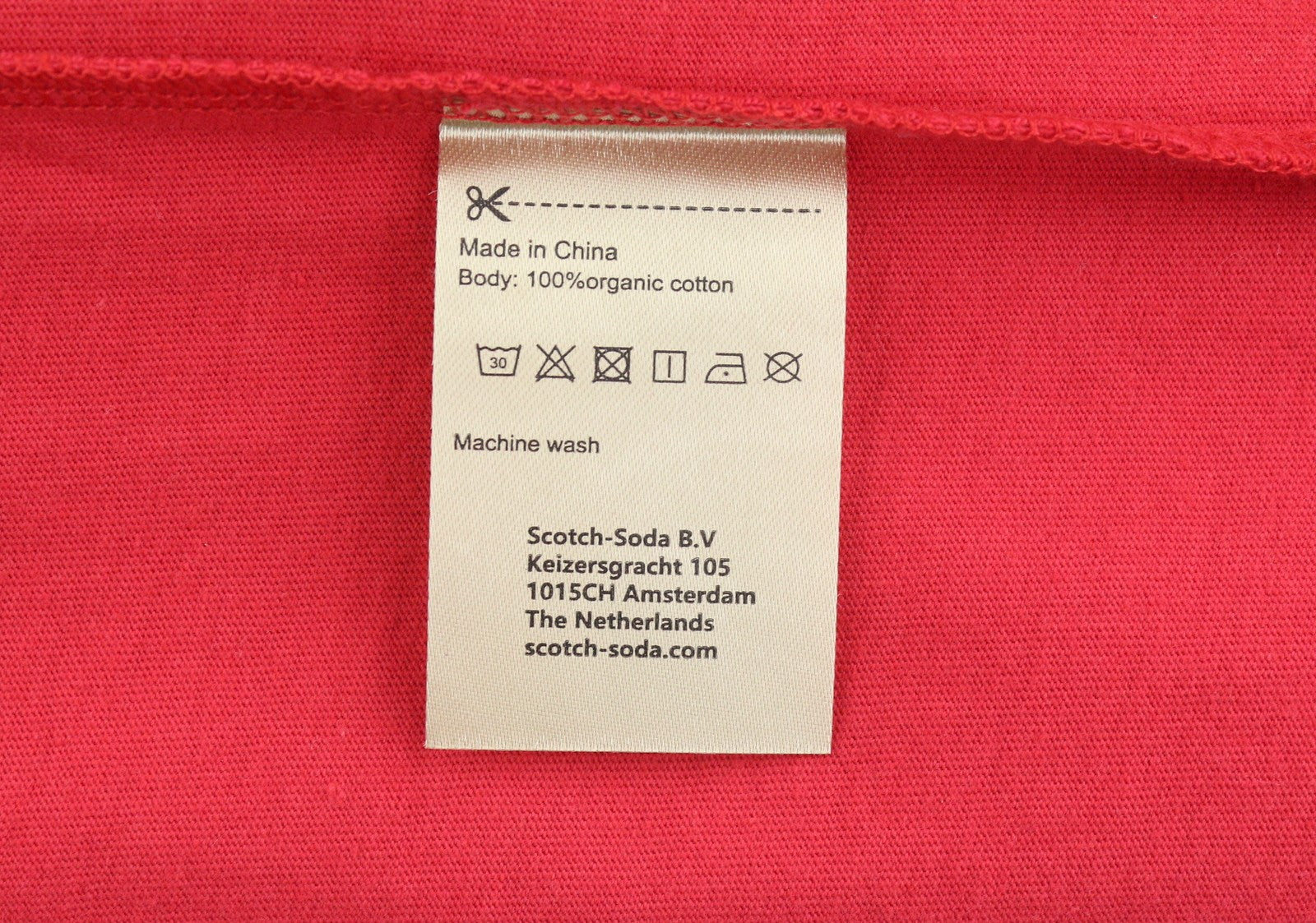 SCOTCH & SODA Men T-Shirt M Red Organic Tricot Crew Neck Short Sleeve