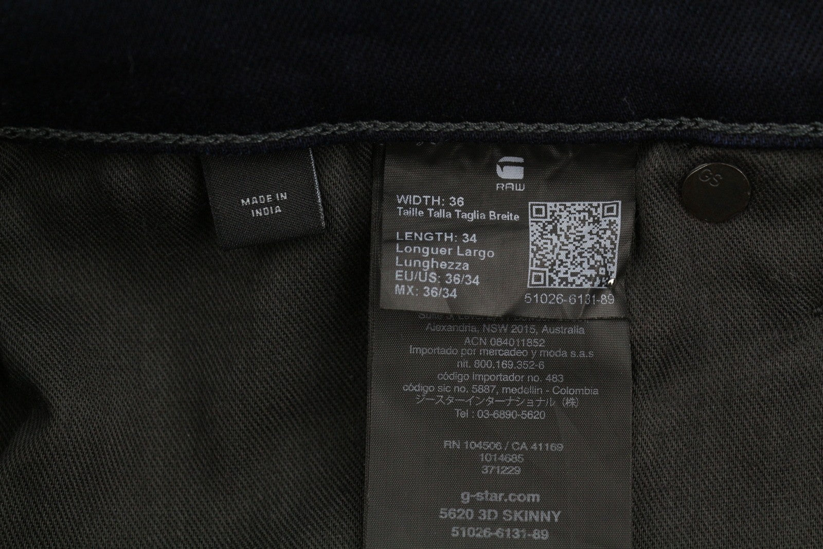 G-STAR 5620 3D Skinny Men Jeans W36/L34 Blue Whiskers Faded Zip Fly