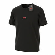 LEVI'S Relaxed Men T-Shirt S Black Tricot Cotton Crew Neck Short Sleeve