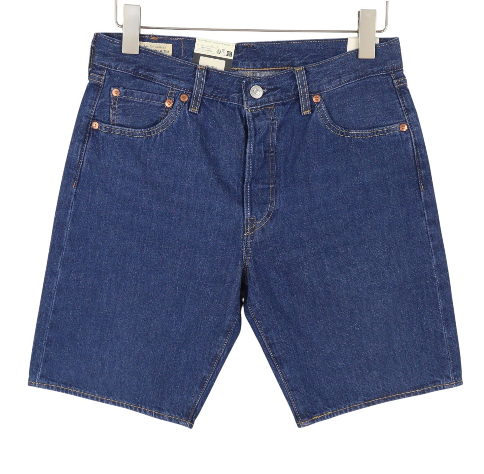 LEVI'S 501 Men Shorts W30 Denim Blue Button Fly Premium Big E
