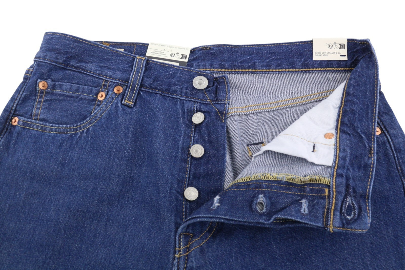 LEVI'S 501 Men Shorts W30 Denim Blue Button Fly Premium Big E
