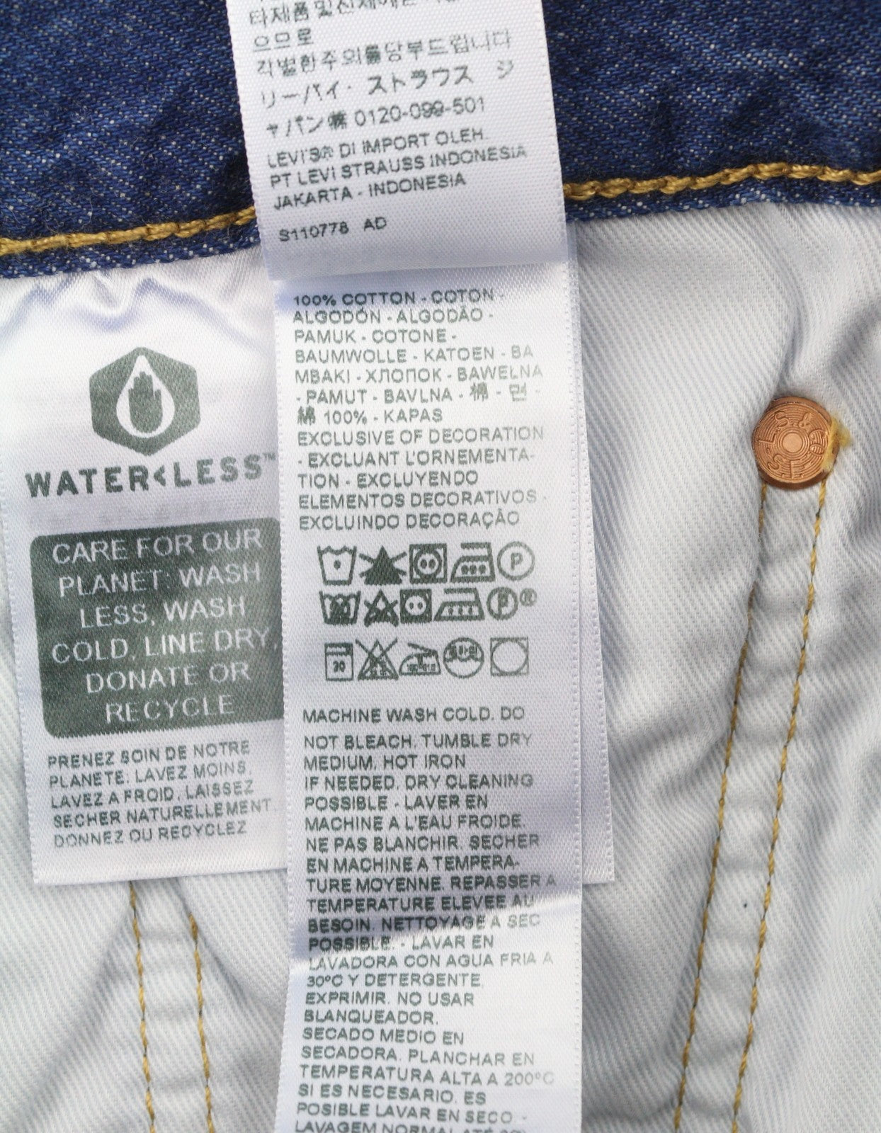 LEVI'S 501 Men Shorts W30 Denim Blue Button Fly Premium Big E