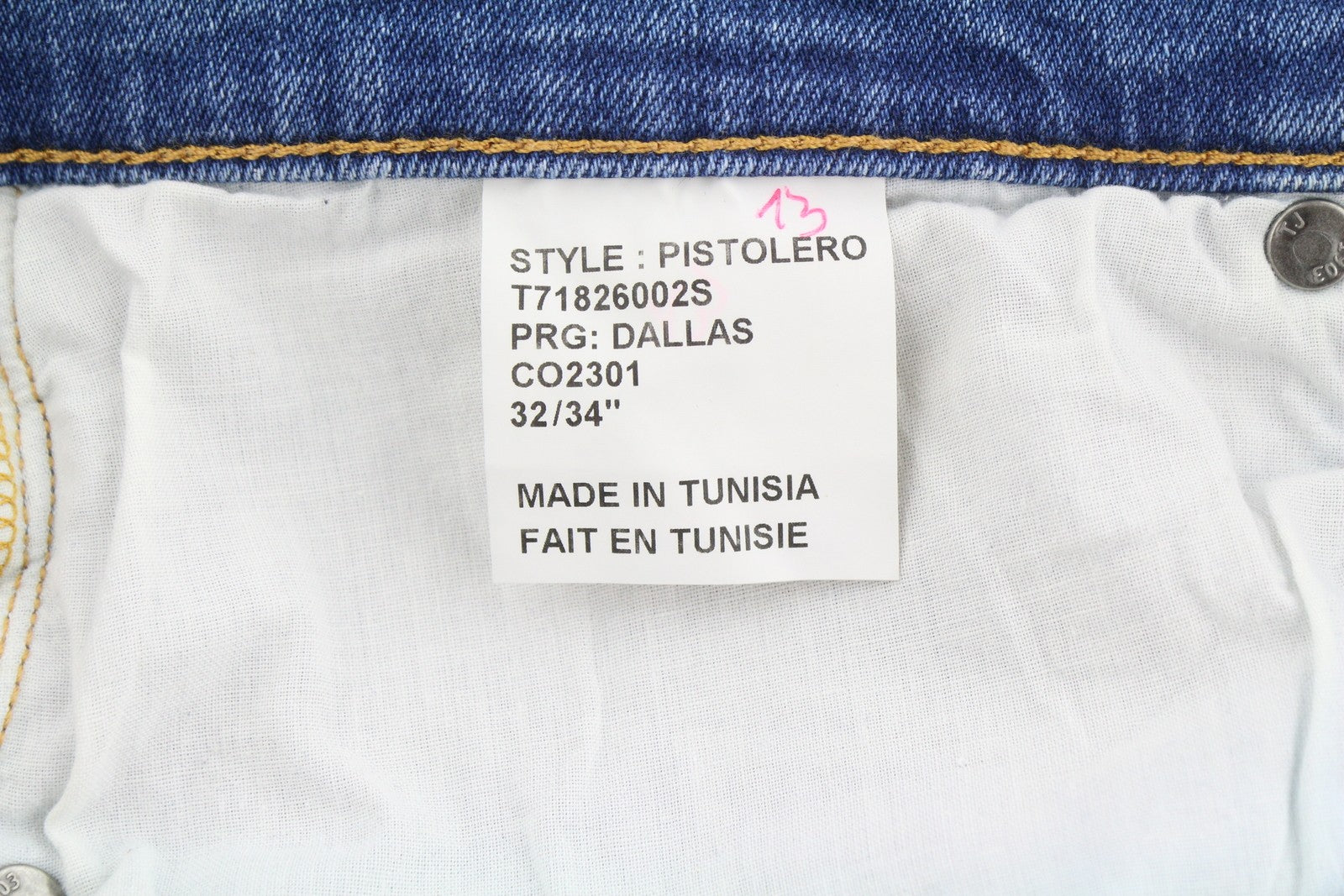 TIGER OF SWEDEN Pistolero Dallas Men Jeans W32/L34 Blue Whiskers Faded Slim Fit