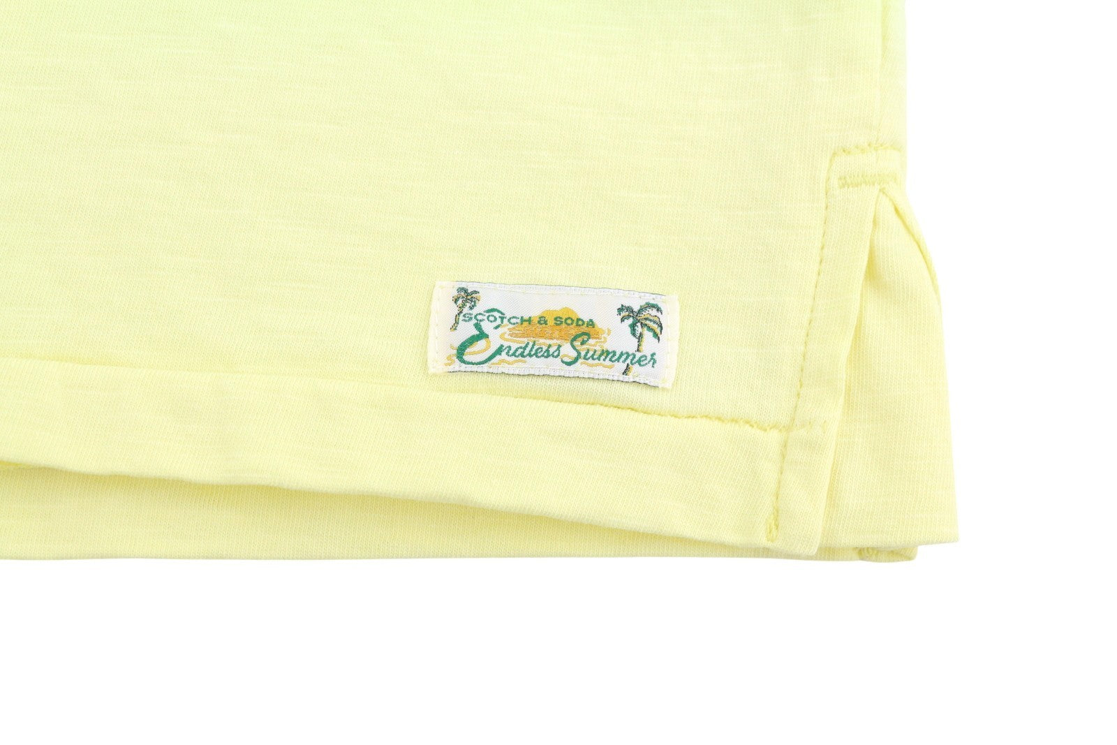 SCOTCH & SODA Men T-Shirt M Yellow Crew Collar Cotton Tricot Short Sleeve
