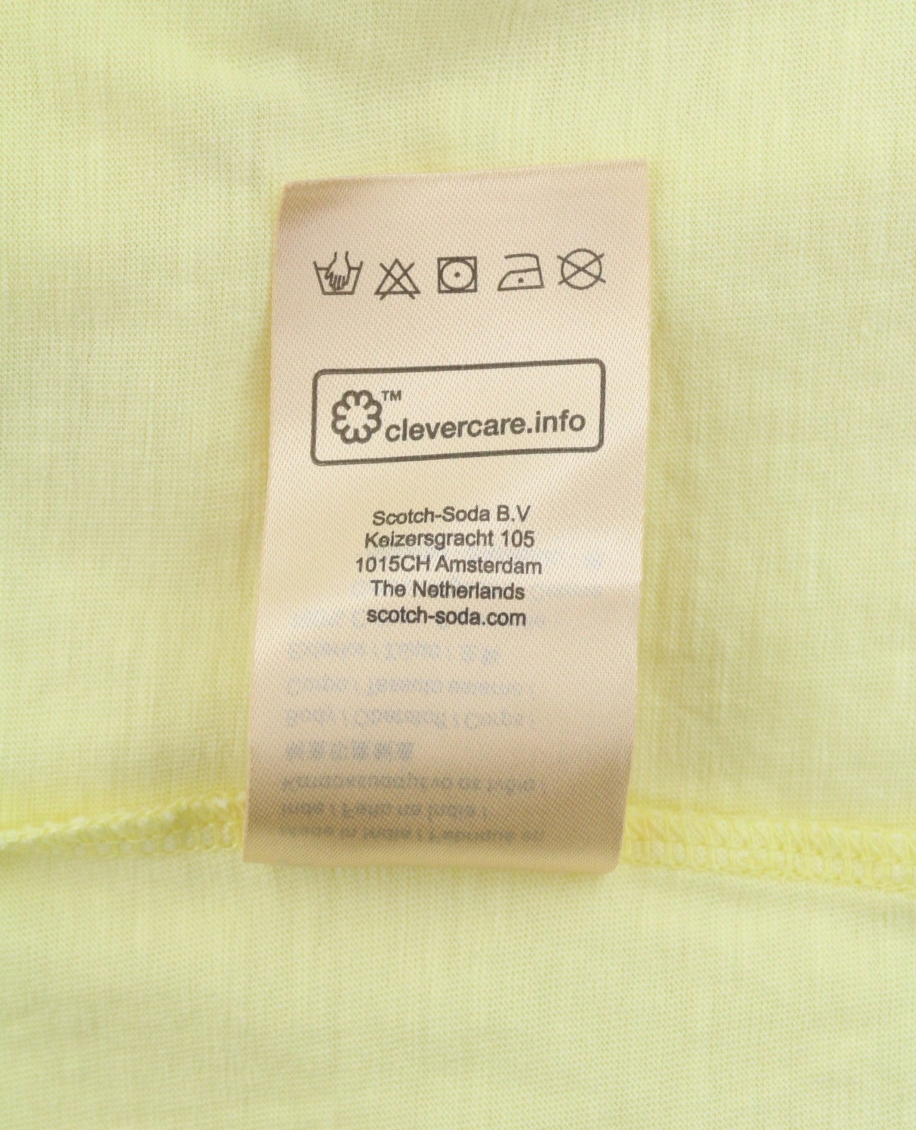 SCOTCH & SODA Men T-Shirt M Yellow Crew Collar Cotton Tricot Short Sleeve