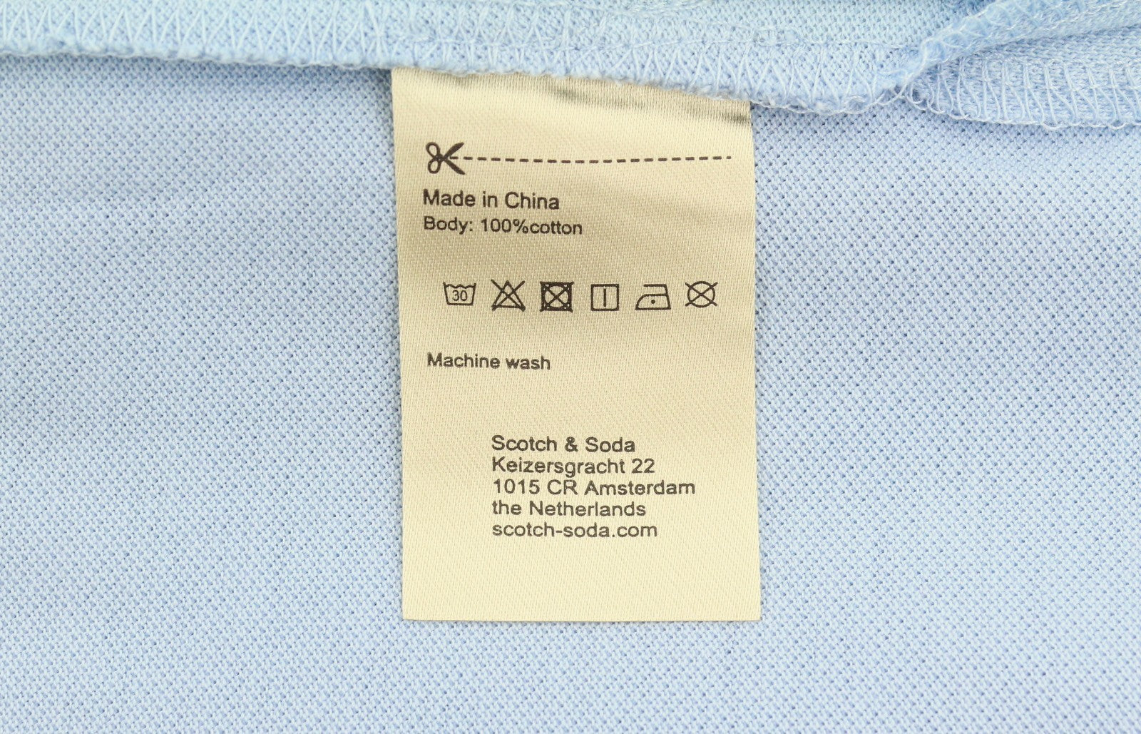 SCOTCH & SODA Men Polos M Blue Half Button Cotton Short Sleeved