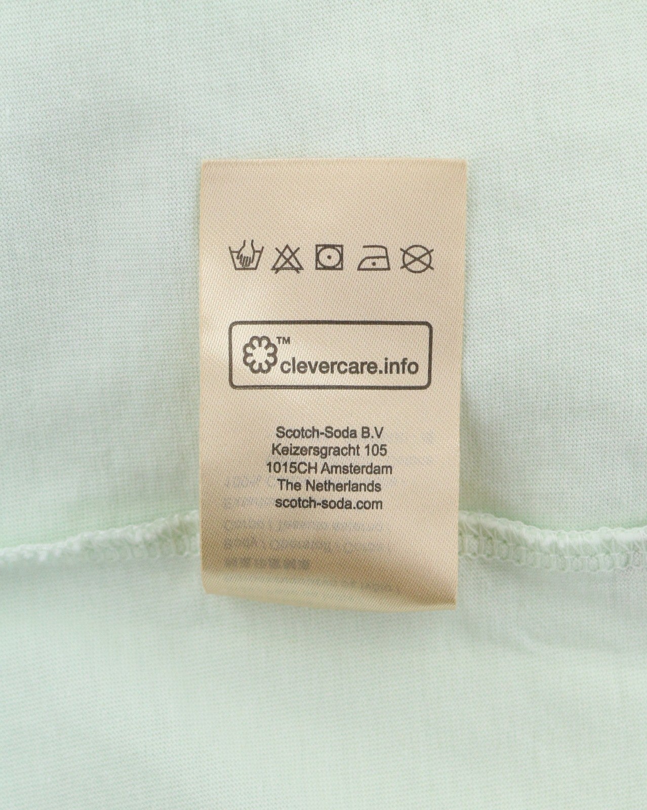 SCOTCH & SODA Men T-Shirt M Mint Green Crew Collar Cotton Tricot Short Sleeve