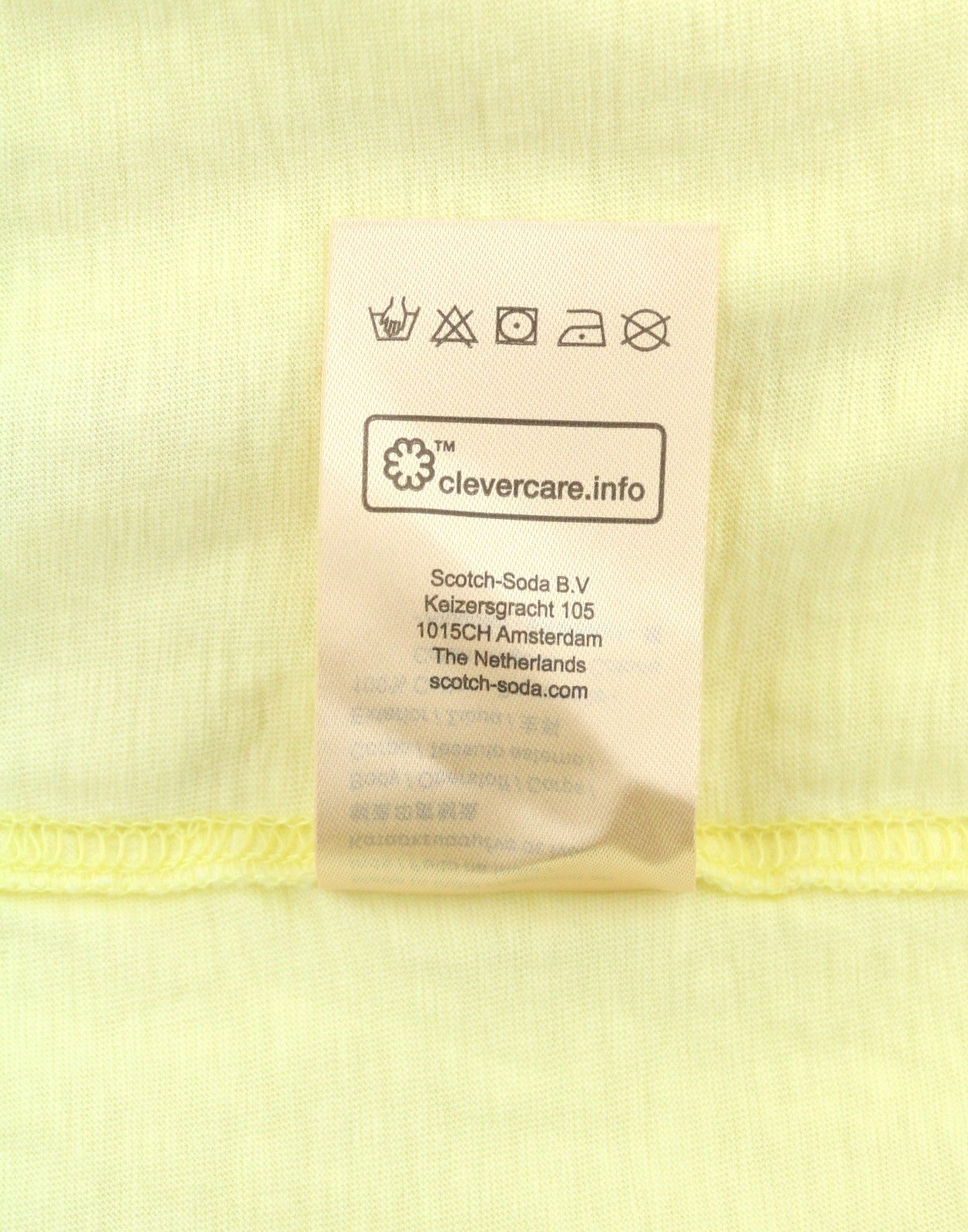 SCOTCH & SODA Men T-Shirt M Yellow Crew Collar Cotton Tricot Short Sleeved