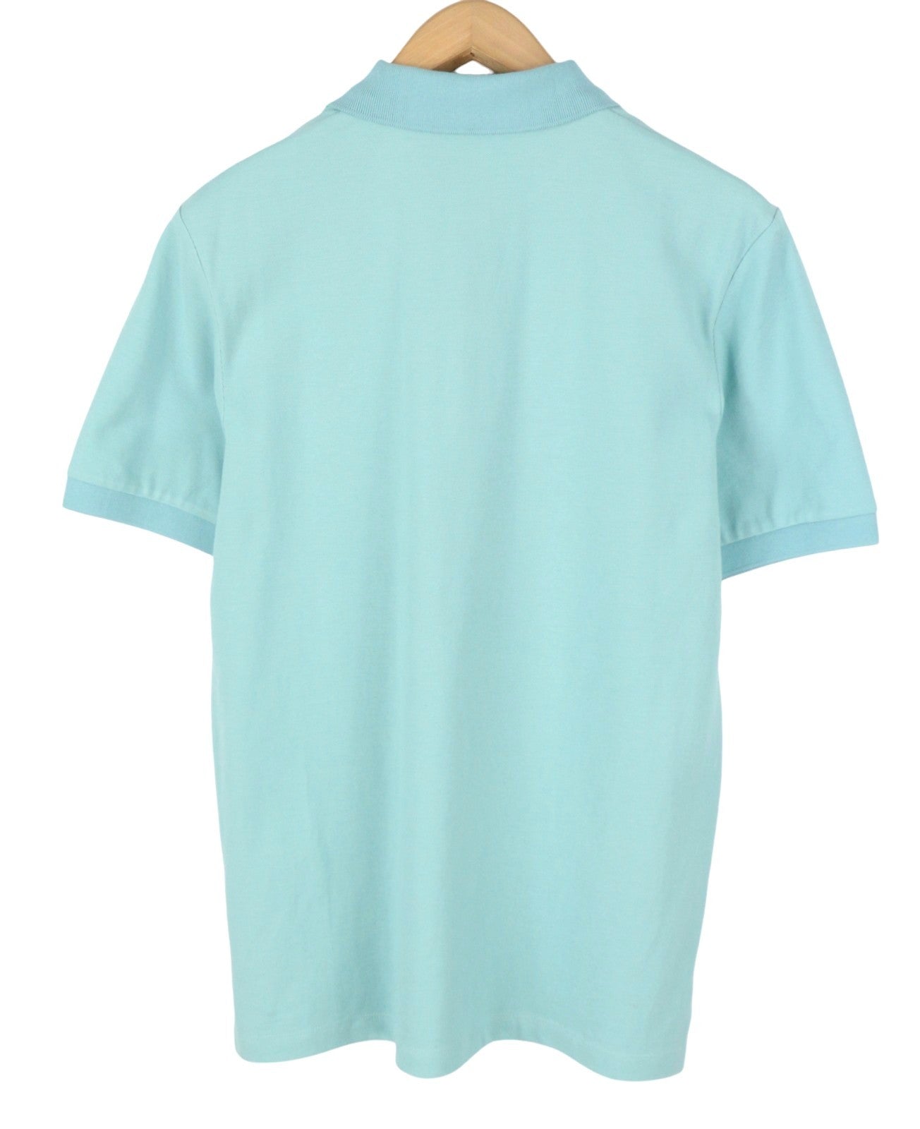 SCOTCH & SODA Men Polos M Sea Blue Half Button Neck Cotton Short Sleeve