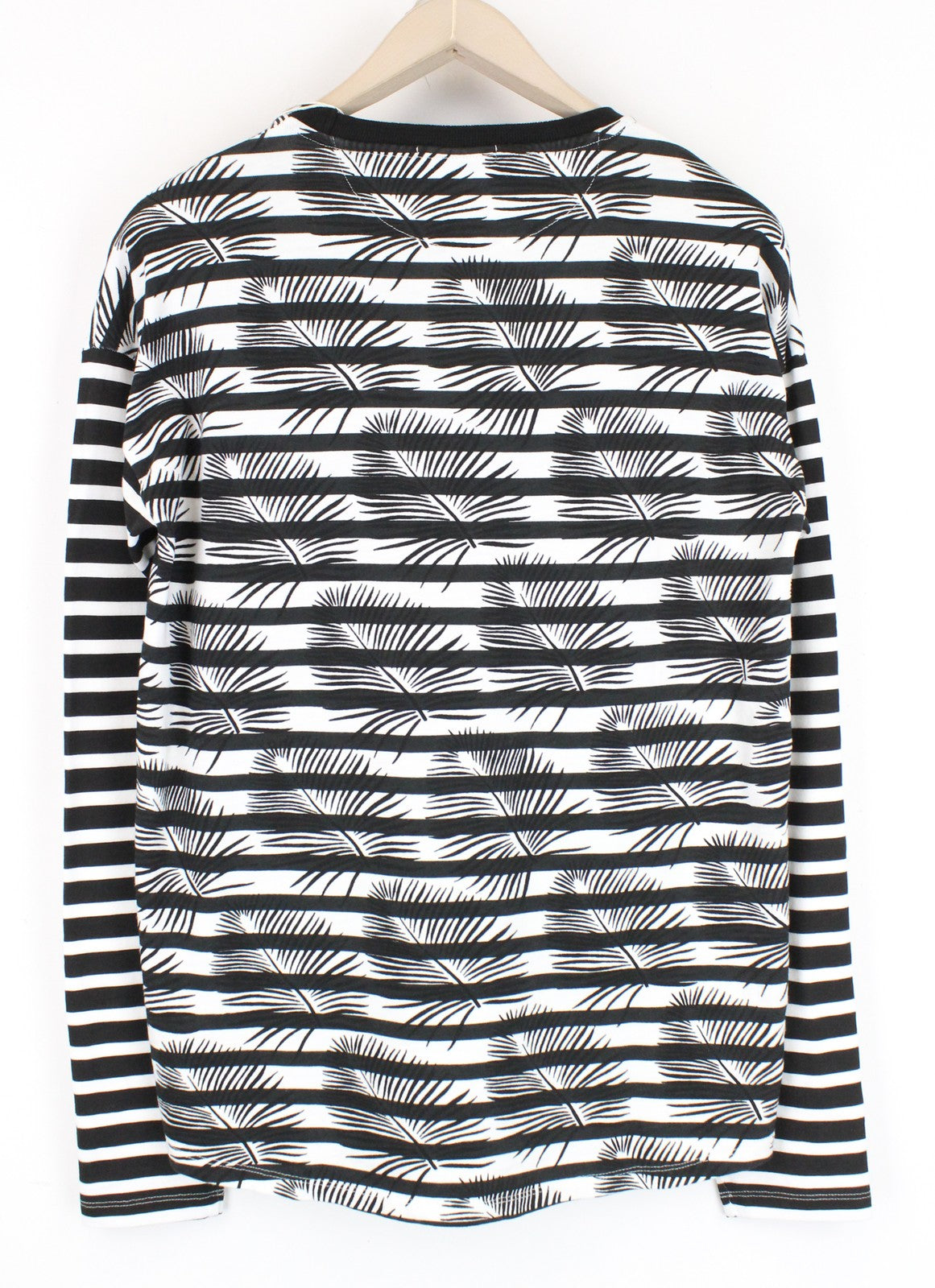 SCOTCH & SODA Men Sweatshirt M Leaf Striped Patterned Crew Neckline Pull On