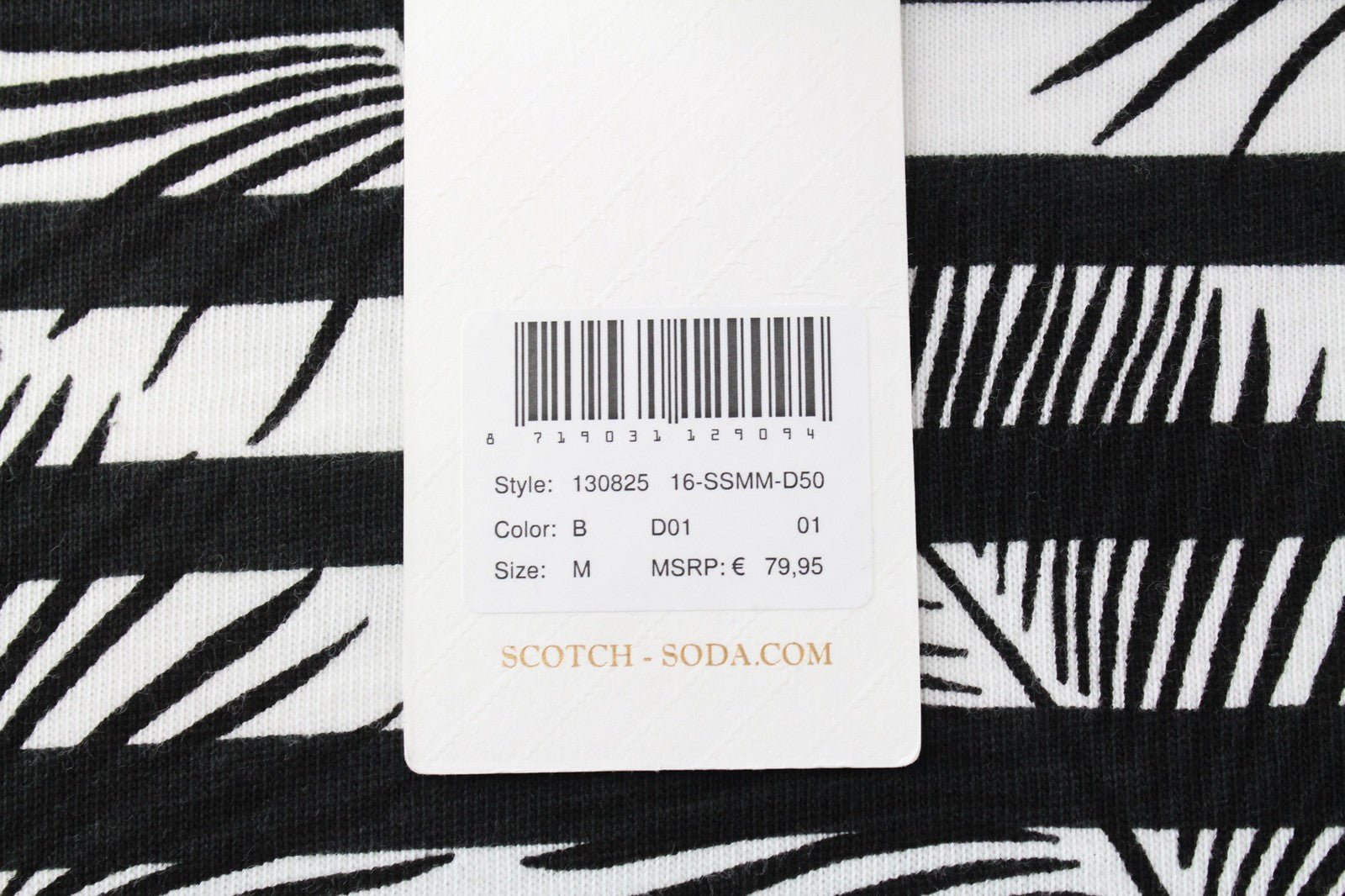 SCOTCH & SODA Men Sweatshirt M Crew Neckline Pull On Leaf Striped Patterned